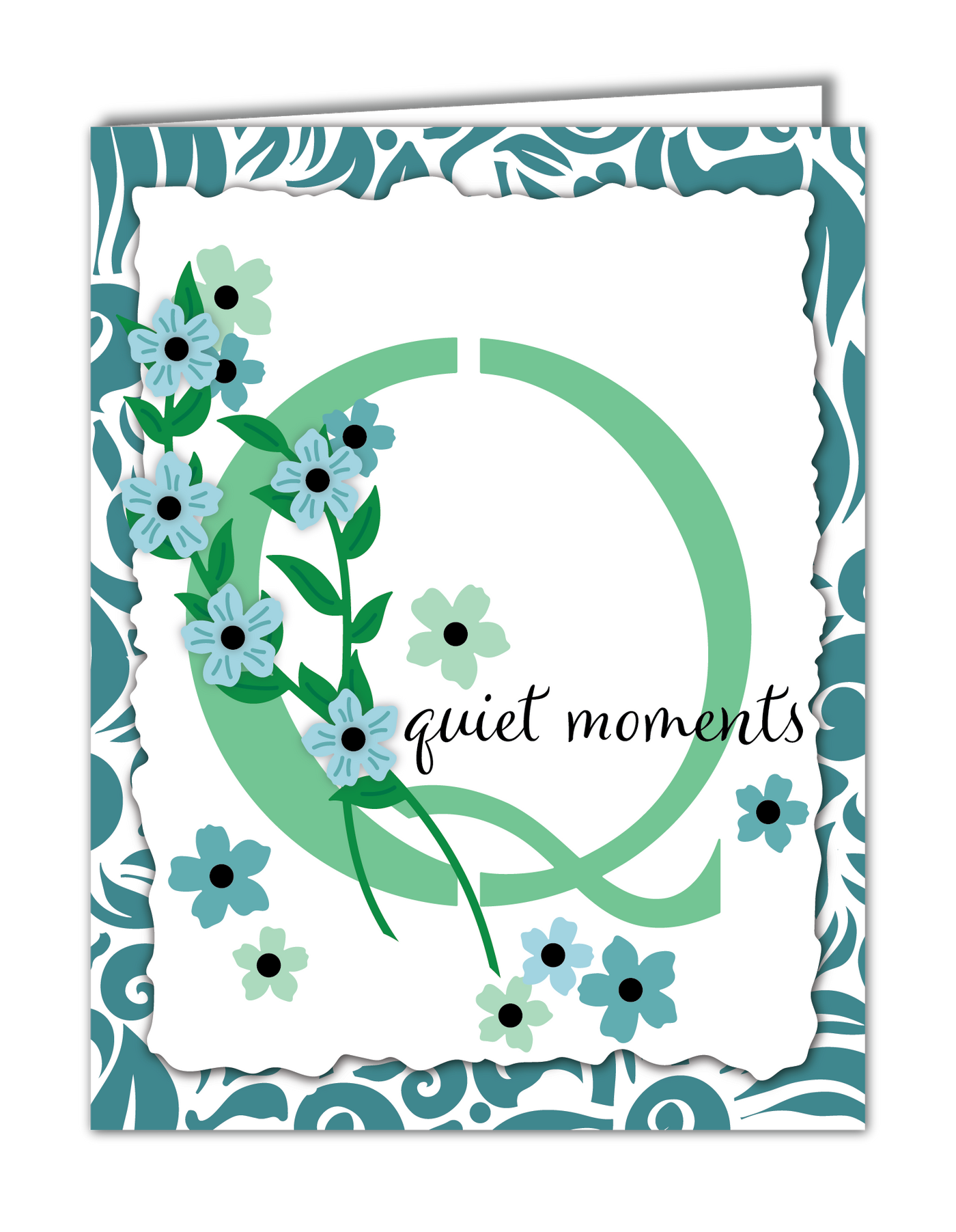 Floral Reverse Background 6x6 Stamp