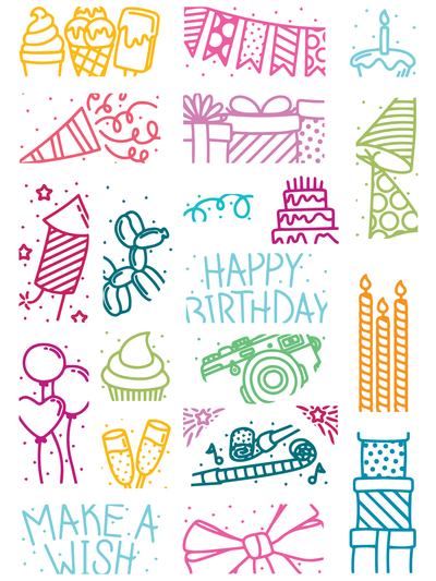 Birthday Puzzle Scenes 6x8 Stamps