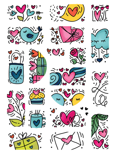 Hearts Puzzle Scenes 6x8 Stamps