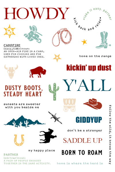 Wild West Collage 4x6 Stamps