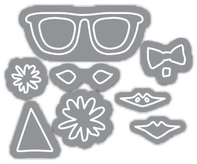 Fuzzy Wuzzies Birthday Suit Add-On 4x4 Stamps and Coordinating Dies