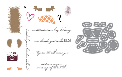 Fuzzy Wuzzies Under Cover Add-On 4x4 Stamps and Coordinating Dies