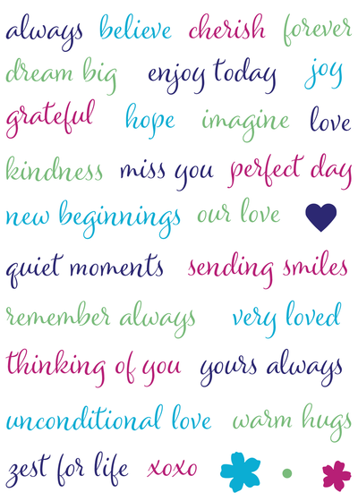 A to Z Sentiments 5x7 Stamps