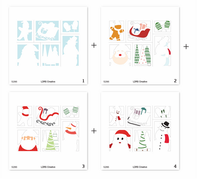PRE-ORDER Season's Greetings Postage Collage Layering Stencils