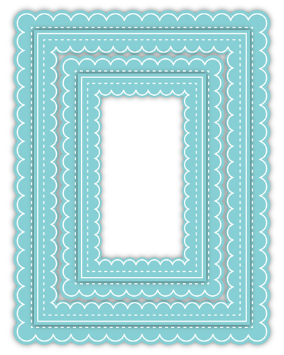 Delicate Stitches Scalloped Rectangle Dies