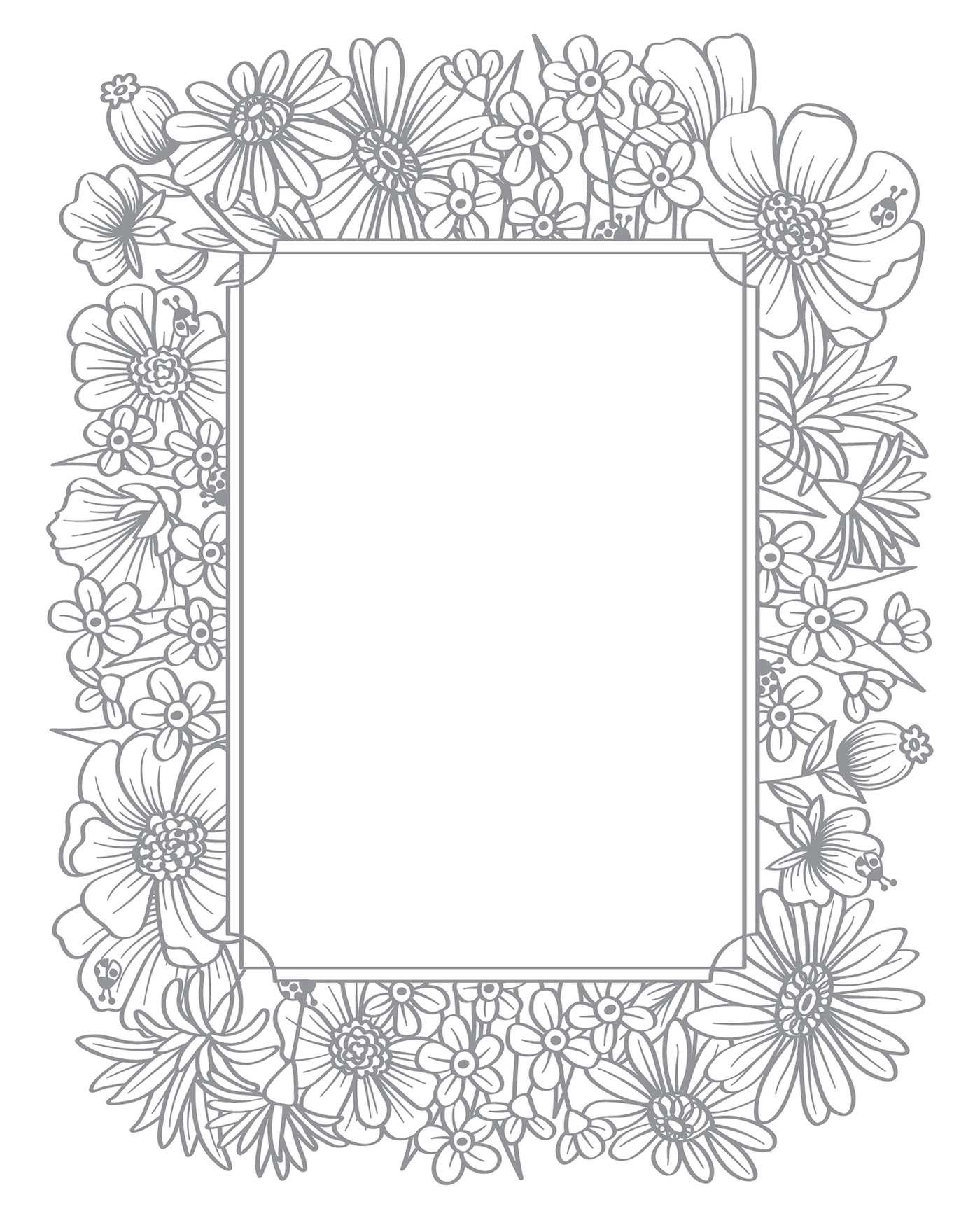 Wildflower Frame Impress-ion Press + Foil Plate