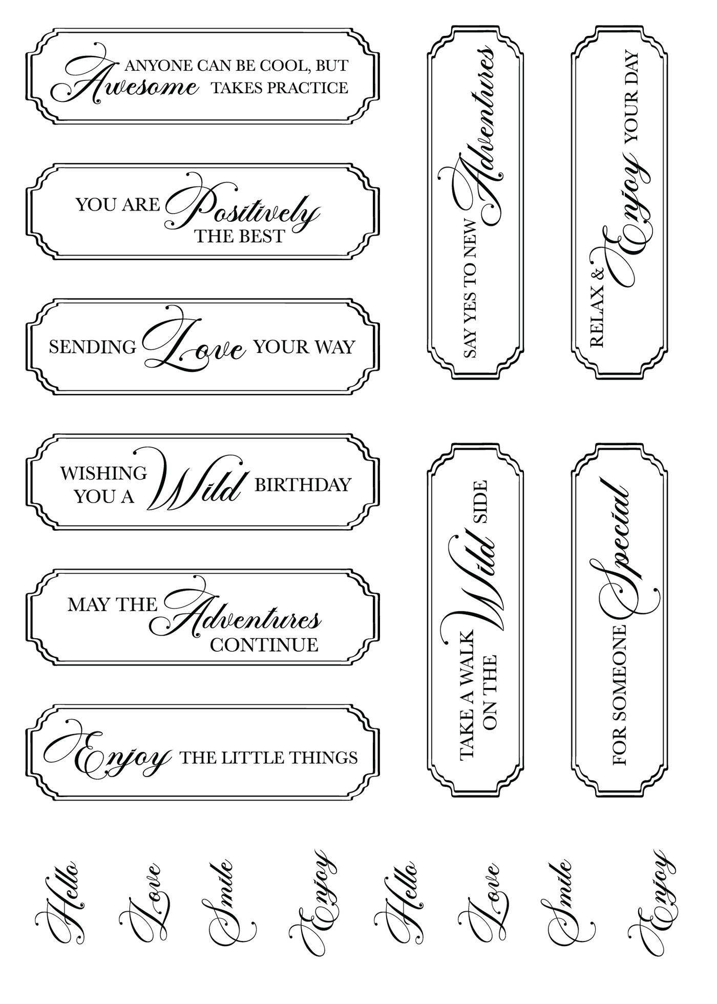 Wildwood Sentiments 5x7 Rub-On Transfers