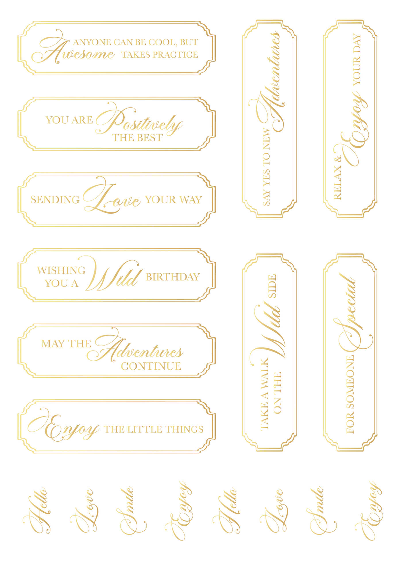 Wildwood Sentiments 5x7 Rub-On Transfers