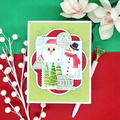 PRE-ORDER Season's Greetings Postage Collage Layering Stencils