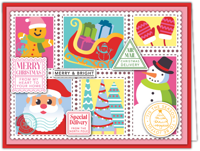 PRE-ORDER Season's Greetings Postage Collage Layering Stencils