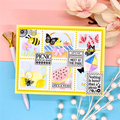 Picnic Days Postage Collage Layering Stencils