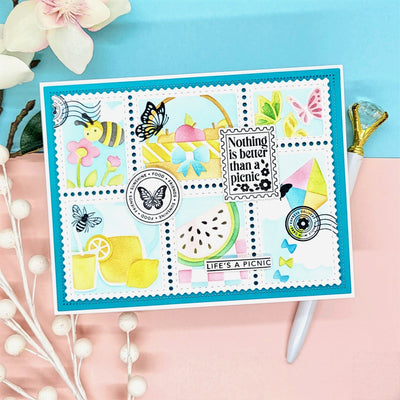 Picnic Days Postage Collage Layering Stencils