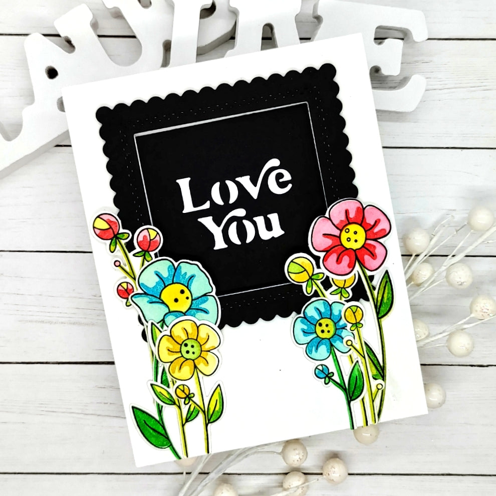 Flower Doodles Layering Stencils - 4pk