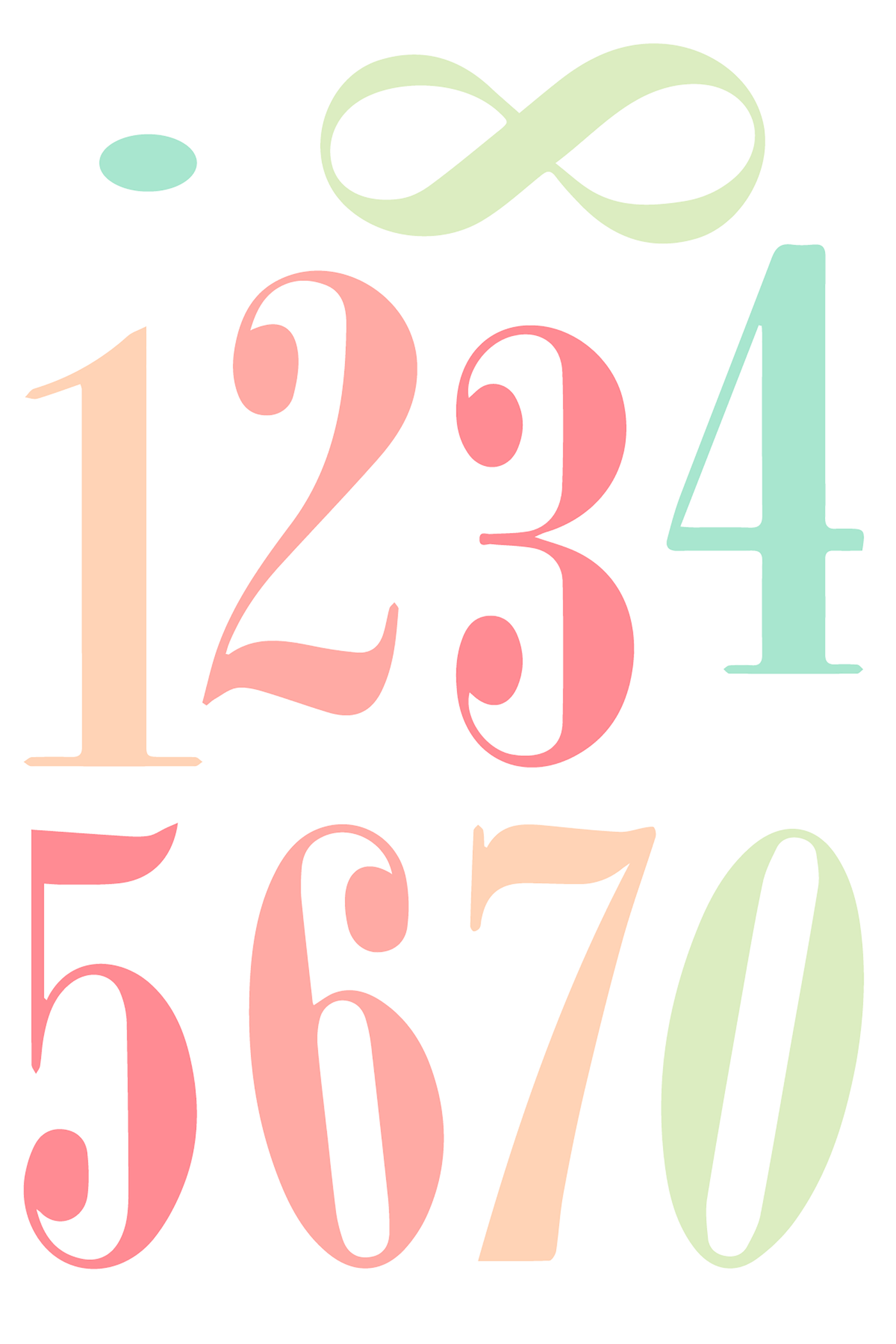 Natasha Numbers Jumbo 4x6 Stamps