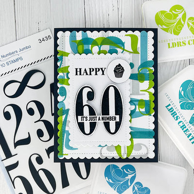 Natasha Outline Numbers Jumbo 4x6 Stamps