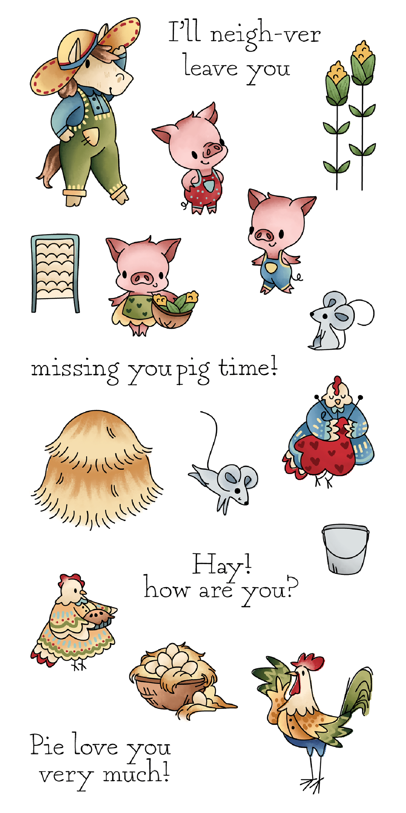 Barnyard Friends 4x8 Stamps