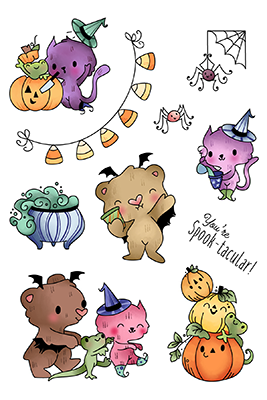 Halloween Party 4x6 Stamps