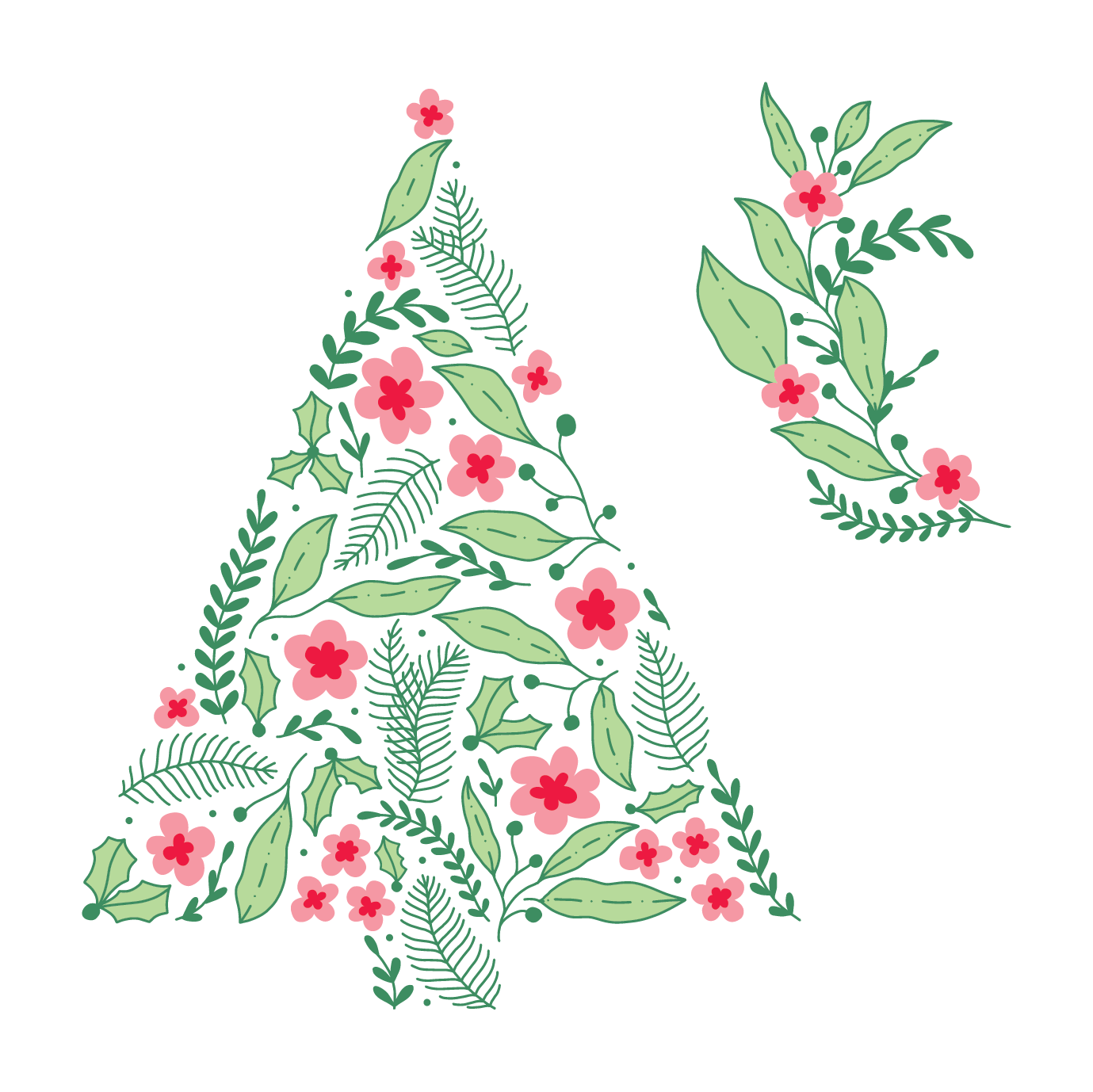 Holiday Floral 6x8 Stamps