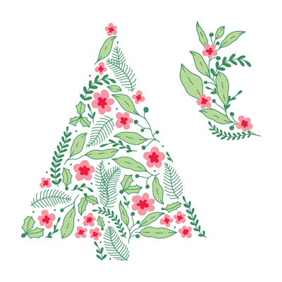 Holiday Floral 6x8 Stamps