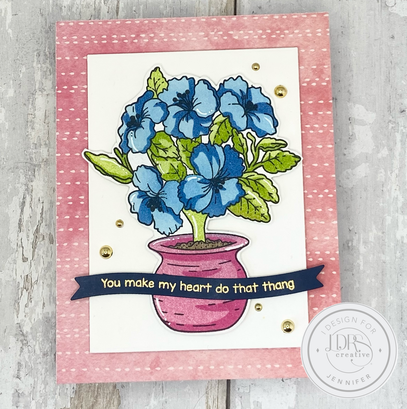 Potted Hibiscus 4x6 Stamp Set