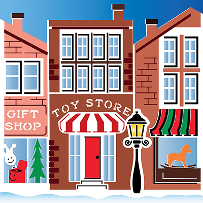 Christmas on Main Street 2-Pack 6x6 Stencil Set