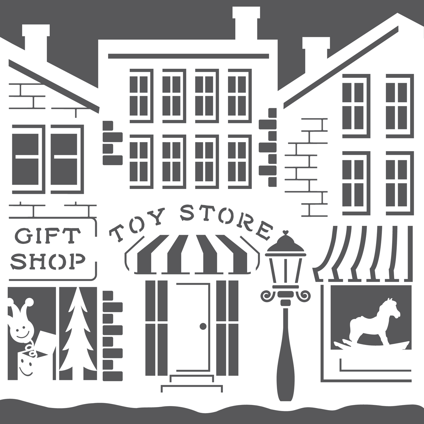 Christmas on Main Street 2-Pack 6x6 Stencil Set