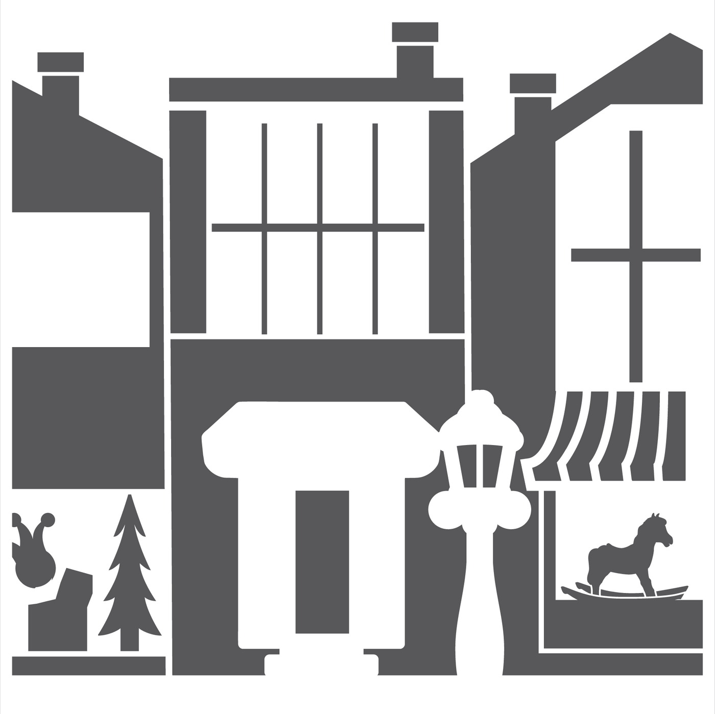 Christmas on Main Street 2-Pack 6x6 Stencil Set