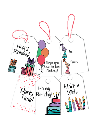 Birthday Tag 4x6 Stack Stamp