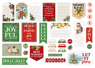 Yuletide Tag Ephemera Pieces