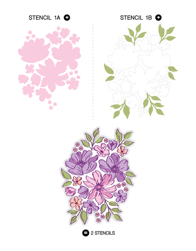 Sweetheart Floral Layering Stencils - 2 Pack