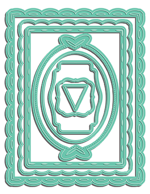 Scalloped Rectangle Frame Set