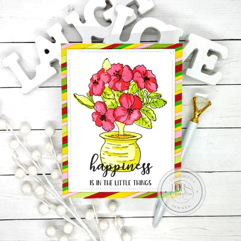 Potted Hibiscus 4x6 Stamp Set