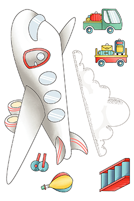 Plane Fun Pocket Pals 4x6 Stamp Set