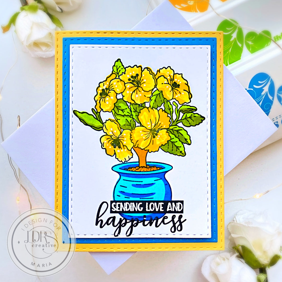 Potted Hibiscus 4x6 Stamp Set