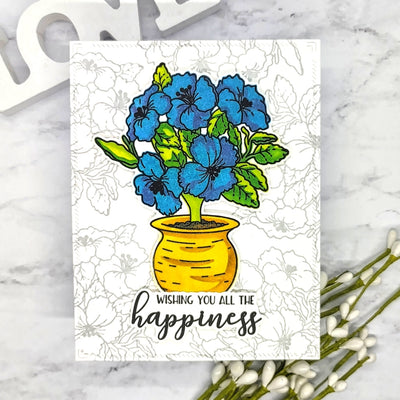 Potted Hibiscus 4x6 Stamp Set