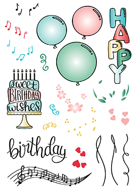 Sweet Birthday Wishes 4x6 Stamp Set