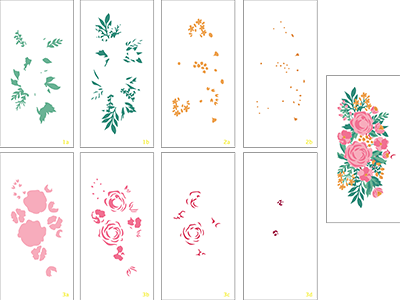 Garden Grandeur Slimline Layering Stencil Set